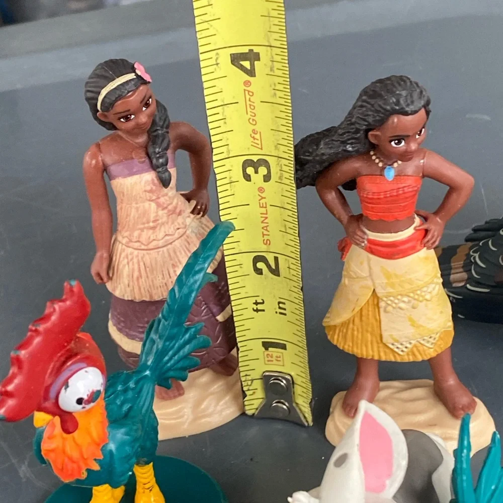 Lot 5 Disney Moana PVC Cake Topper Figure Lot Hawk Maui Tala HeiHei Pua